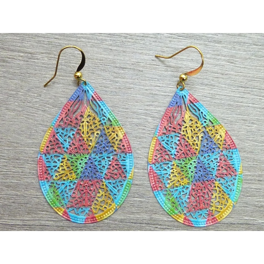 Geometric Dangle Fun Lace Earrings